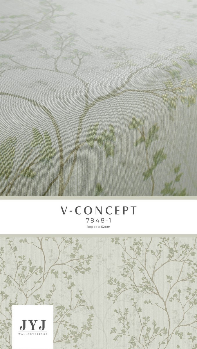 Giấy dán tường hình hoa dây leo chìm Vconcept 7948-2